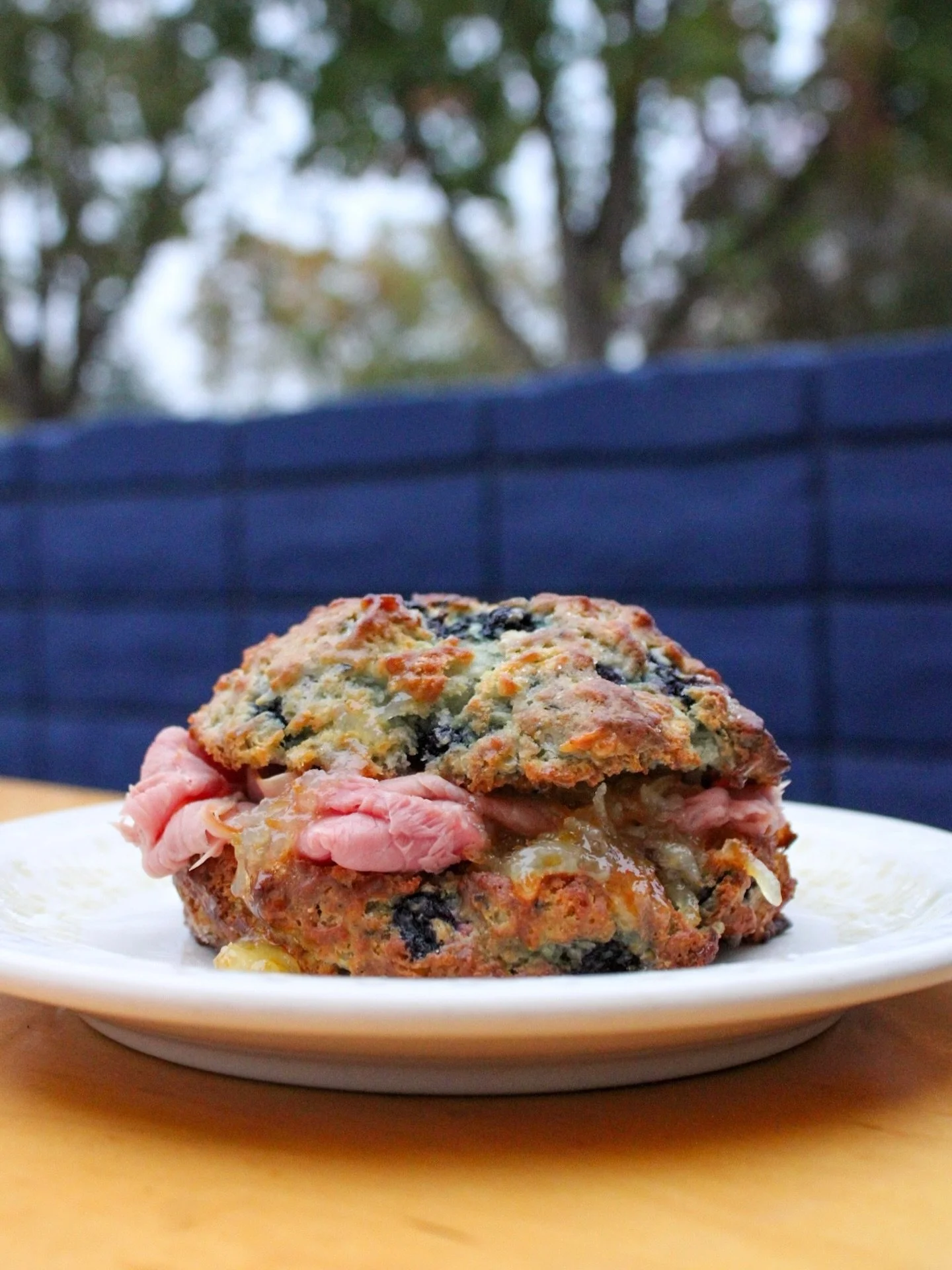 Happy Halloween 🎃💜 Treat yourself to something boo-tiful &mdash;  This week&rsquo;s ✨ Baller ✨ our blueberry &amp; thyme biscuit stacked with smoked ham and a smidge of lemon marmalade!