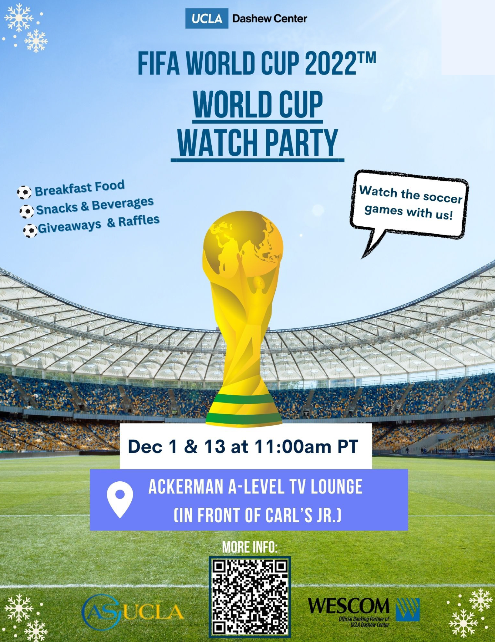Enjoy FIFA World Cup games live at Dec. 1, Dec. 13 watch parties — ASUCLA