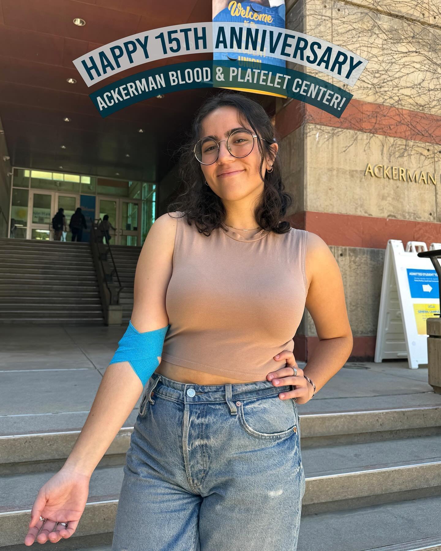 Bruins, celebrate the 15th anniversary of the UCLA Blood and Platelet Center in Ackerman Union by donating blood today! 🎉❤️ Schedule an appointment between 11am and 5:40pm today, and get an extra $5 gift card in addition to another donation gift of 