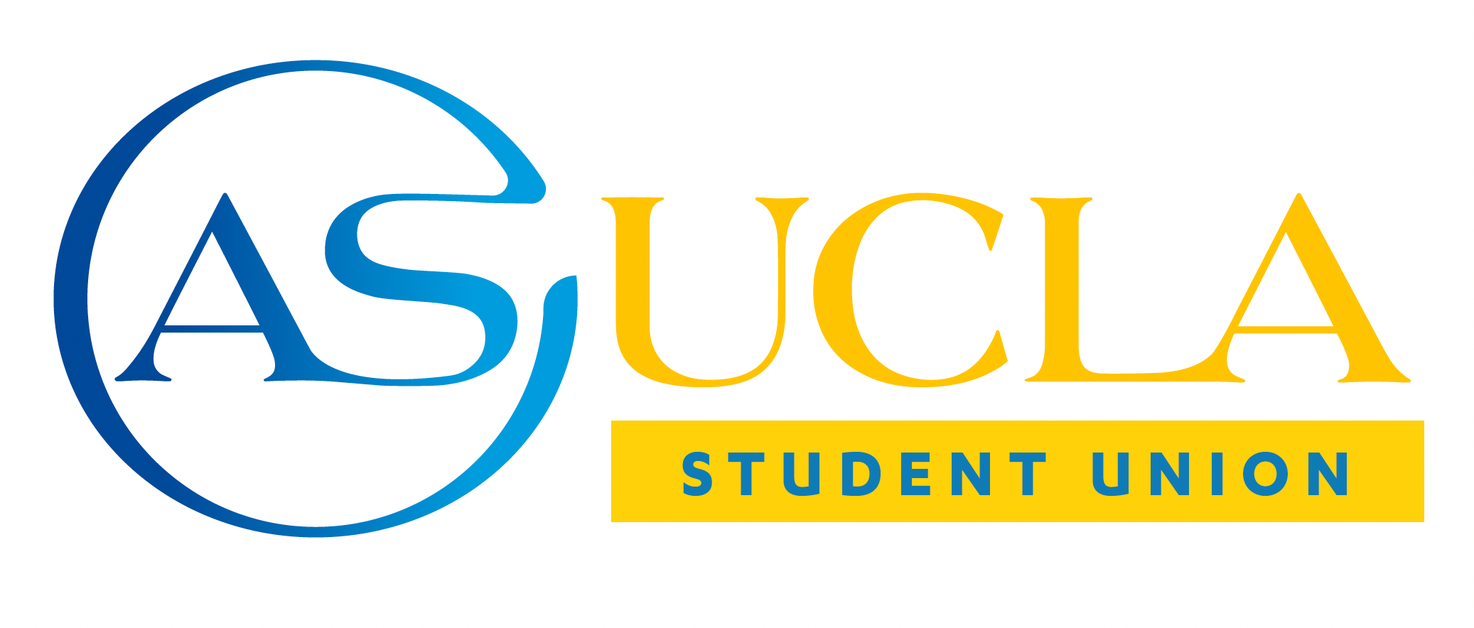 The "ASUCLA" logo detailed with a blue circle around "AS" and "UCLA" in gold, with "Student Union" written under.