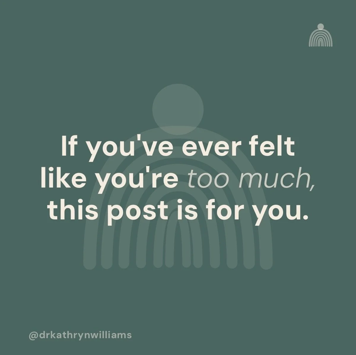 You were never too much.

You were just in spaces that couldn&rsquo;t hold you.

At some point you learned that having needs, having feelings, taking up space came with the risk of losing connection. So you made yourself smaller. More palatable. Easi