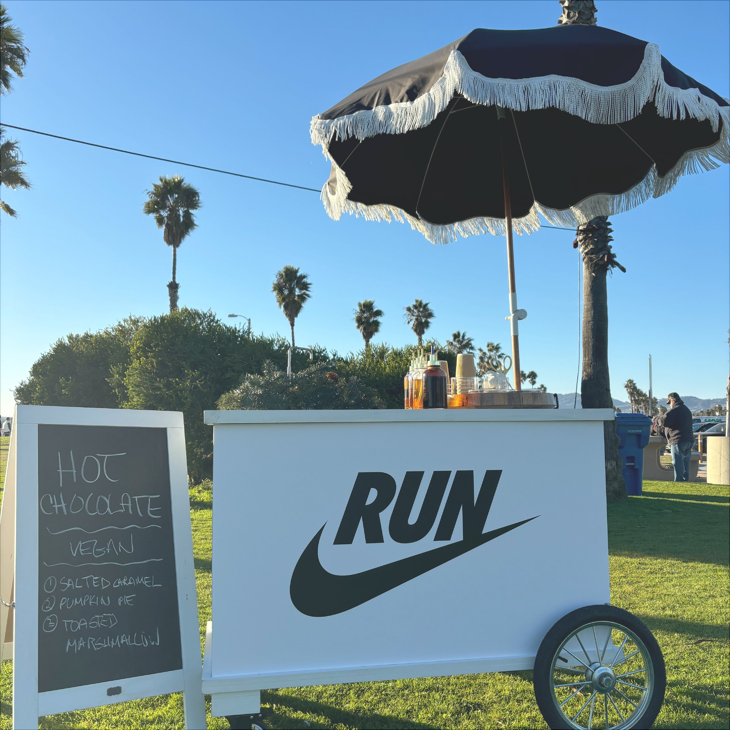 Hero hot chocolate cart at event