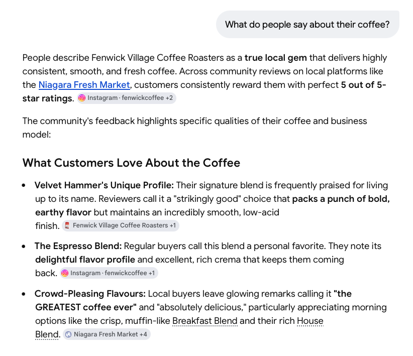 Fenwick coffee search results