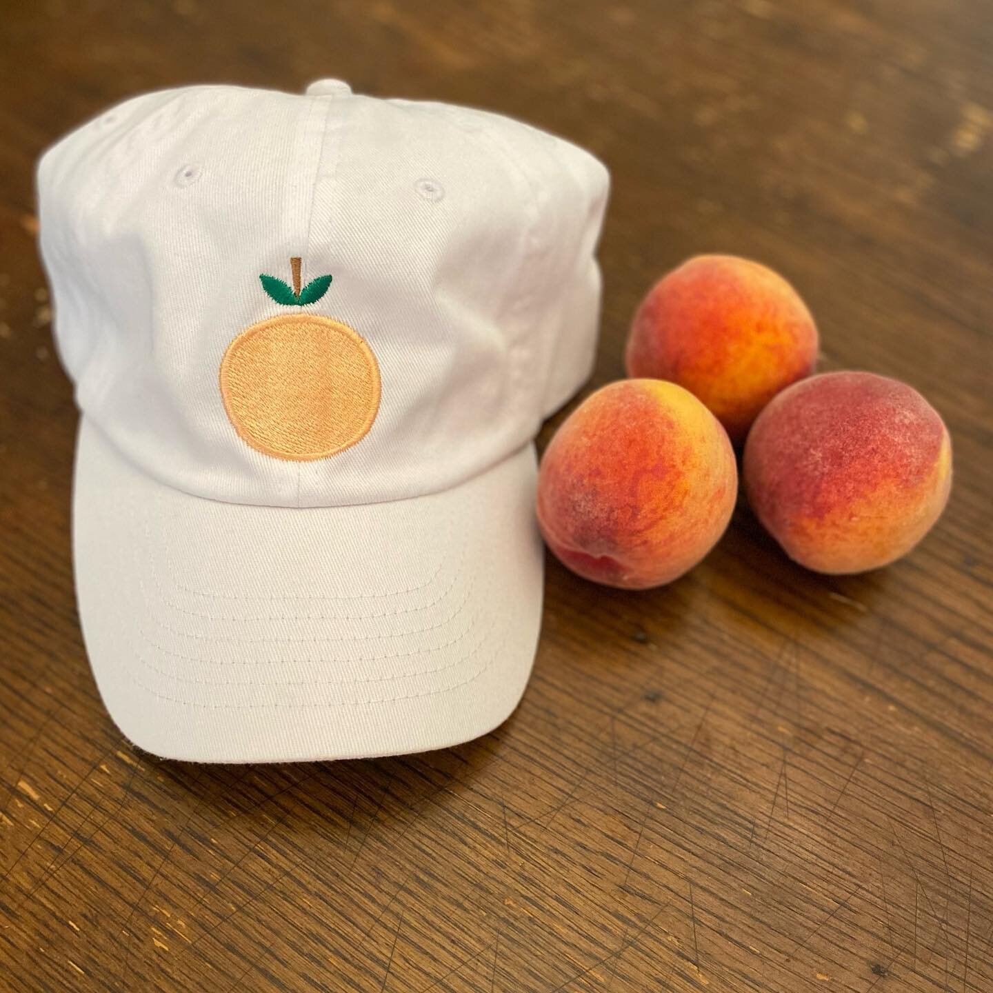 🍑 NOW IN SEASON! 🍑

Our signature peach logo is embroidered on our favorite white baseball caps. 

This run is limited! Hats will be available tomorrow at the Main Street Farmers Market from 3-7p and on our website tomorrow night!