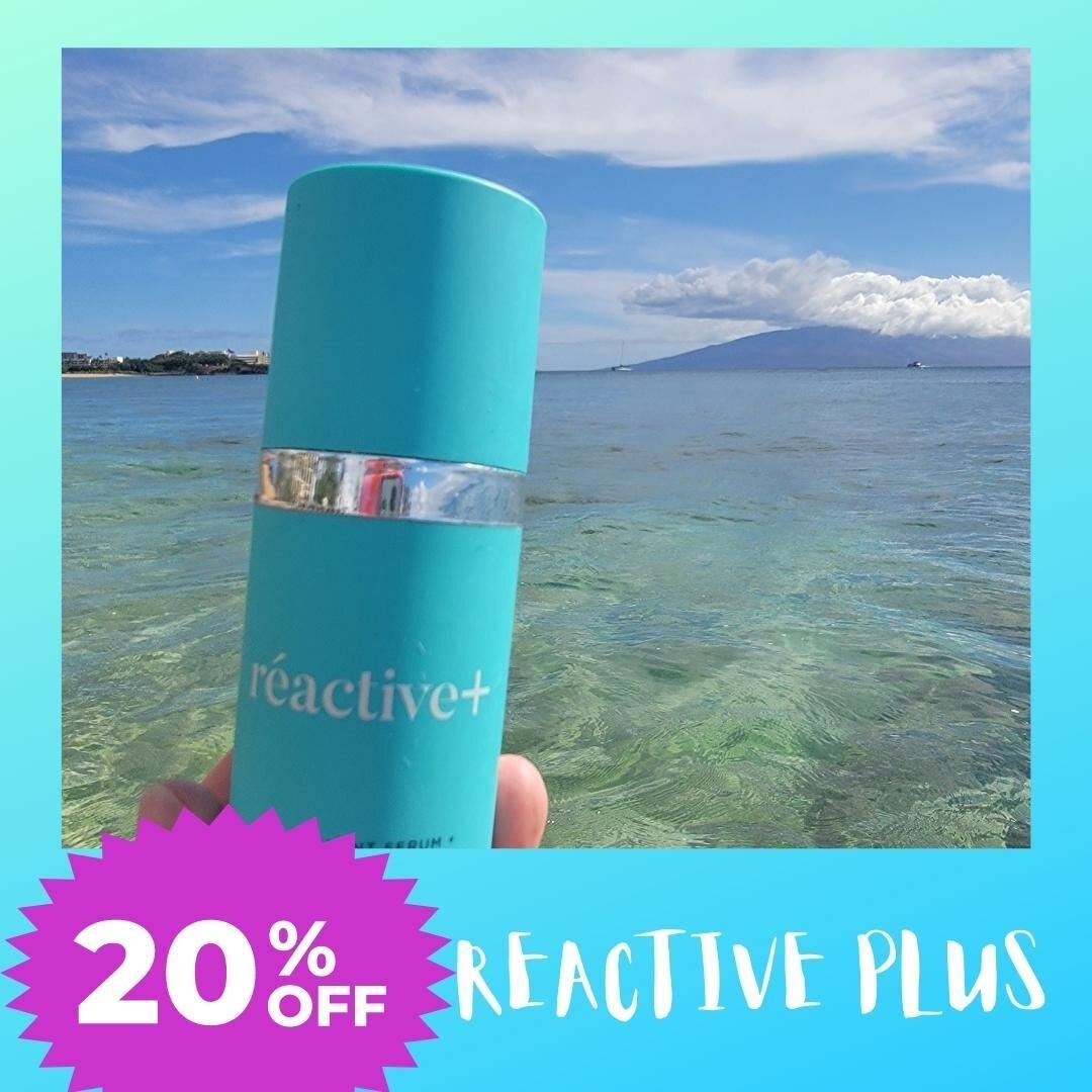 Can you believe summer is ALMOST HERE??!?
Stock up on our fave facial sunscreen now with 20 percent off through the end of June!
Reactive+ is a serum that goes on so smoothly without residue and provides broad spectrum spf 45 coverage. Like all our N