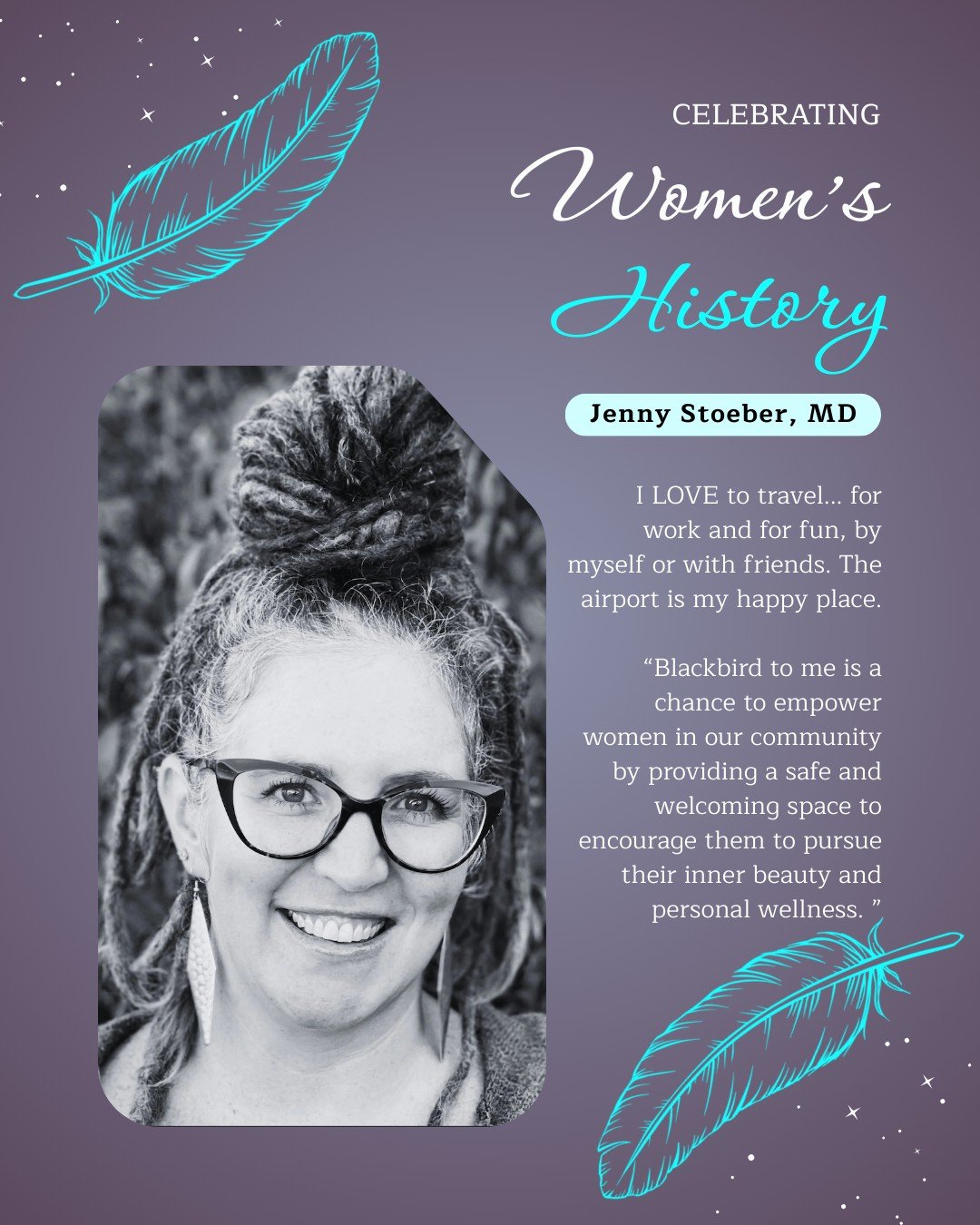 Happy Women's History Month! &hearts;️ We are kicking it off strong by celebrating the wonderful women here at Blackbird. Jenny is an ER physician and women's health professional. She founded Blackbird Aesthetics &amp; Wellness as a way to help women