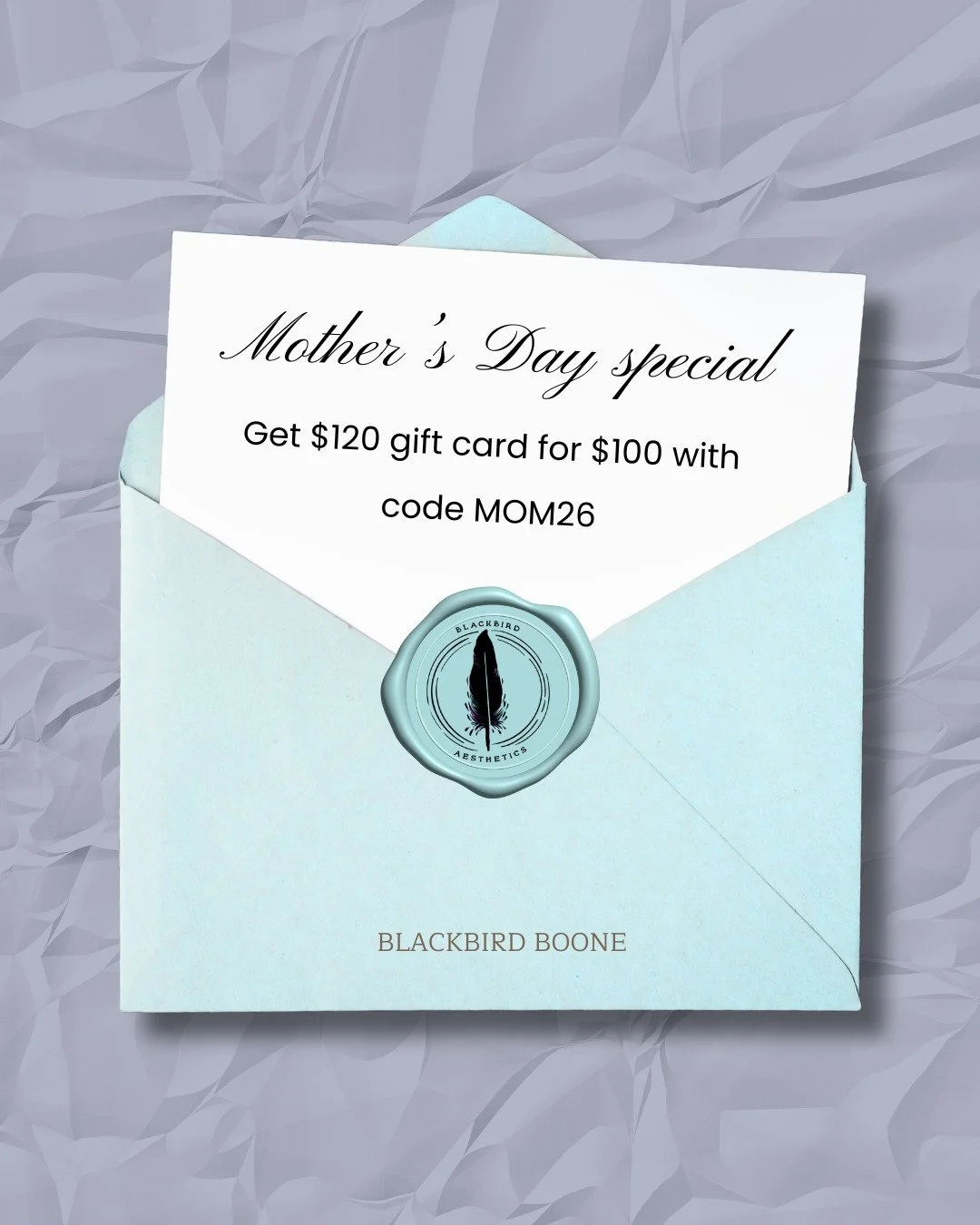 Mom doesn&rsquo;t need another candle, she needs a day for her. 💟 Treat that special person you celebrate on Mothers Day to a little luxury with a Blackbird gift card: get $120 for $100.🤱✨ Learn more with the link in our bio.