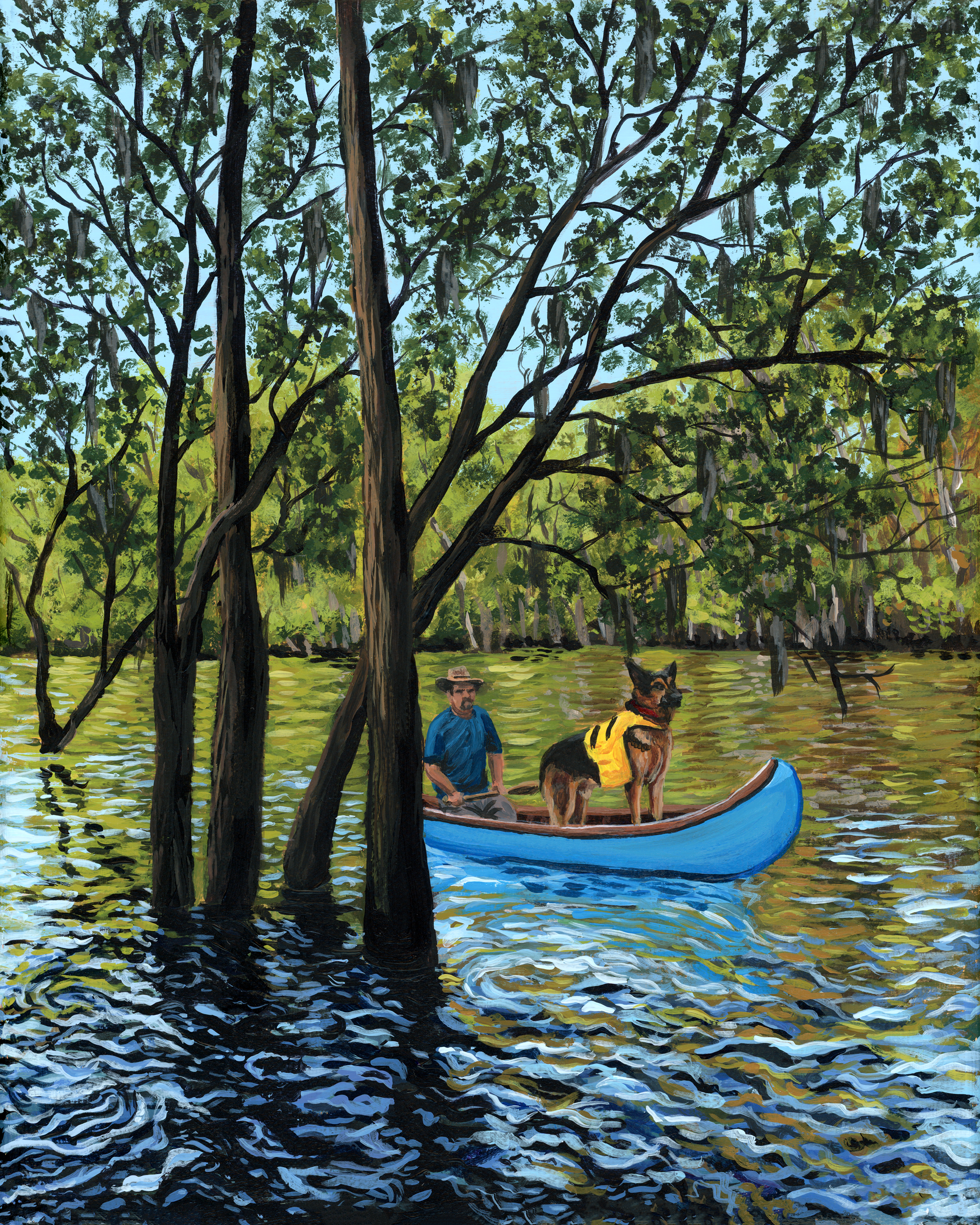 Prints of painting of Colleton State Park by Kristin Holzer - fine art print - south carolina state park collection - framed example print