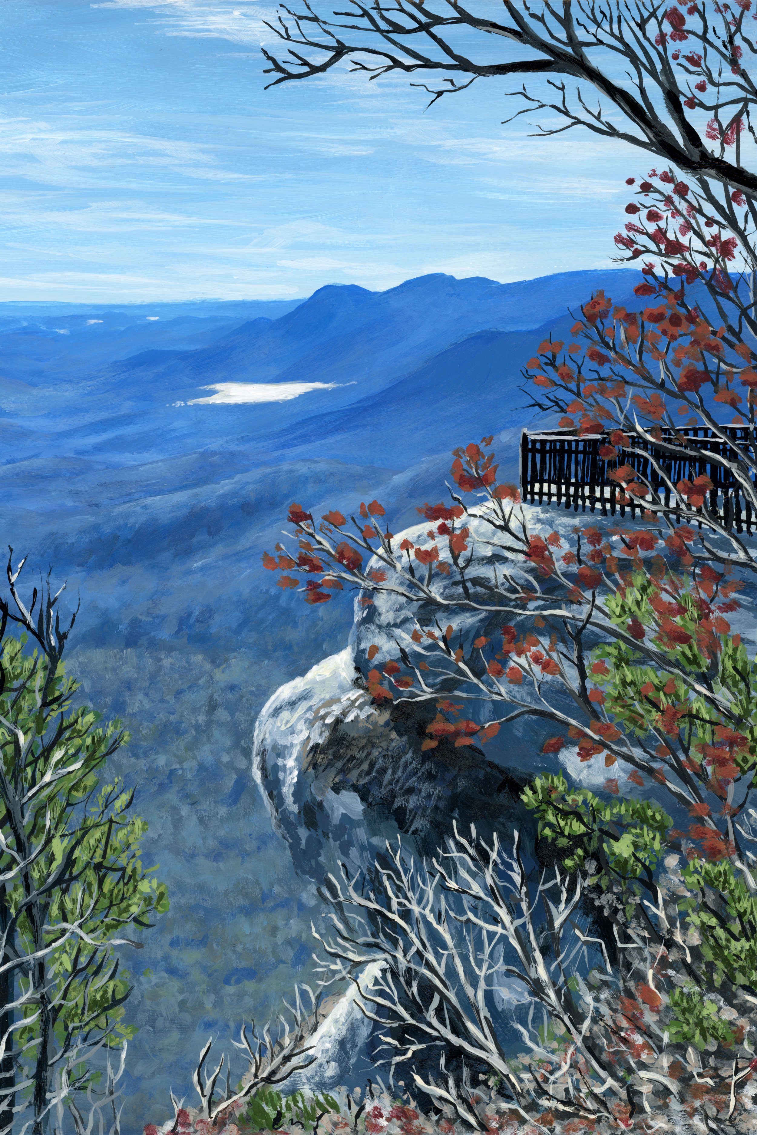 Prints of painting of Ceasars Head State Park by Kristin Holzer - fine art print - south carolina state park collection