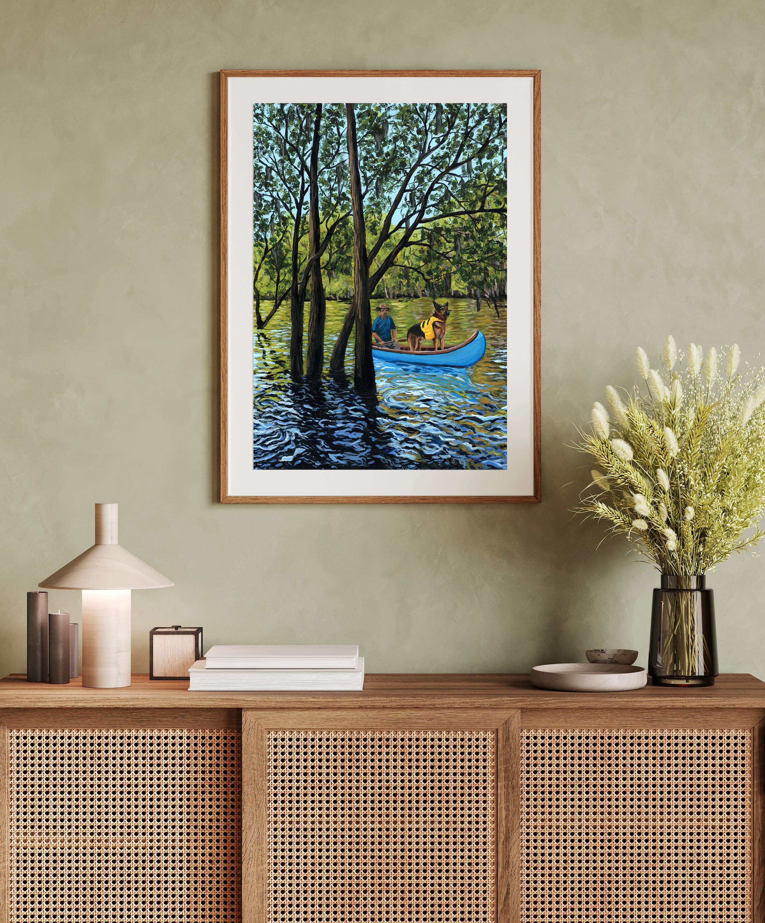 Prints of painting of Colleton State Park by Kristin Holzer - fine art print - south carolina state park collection - framed example print