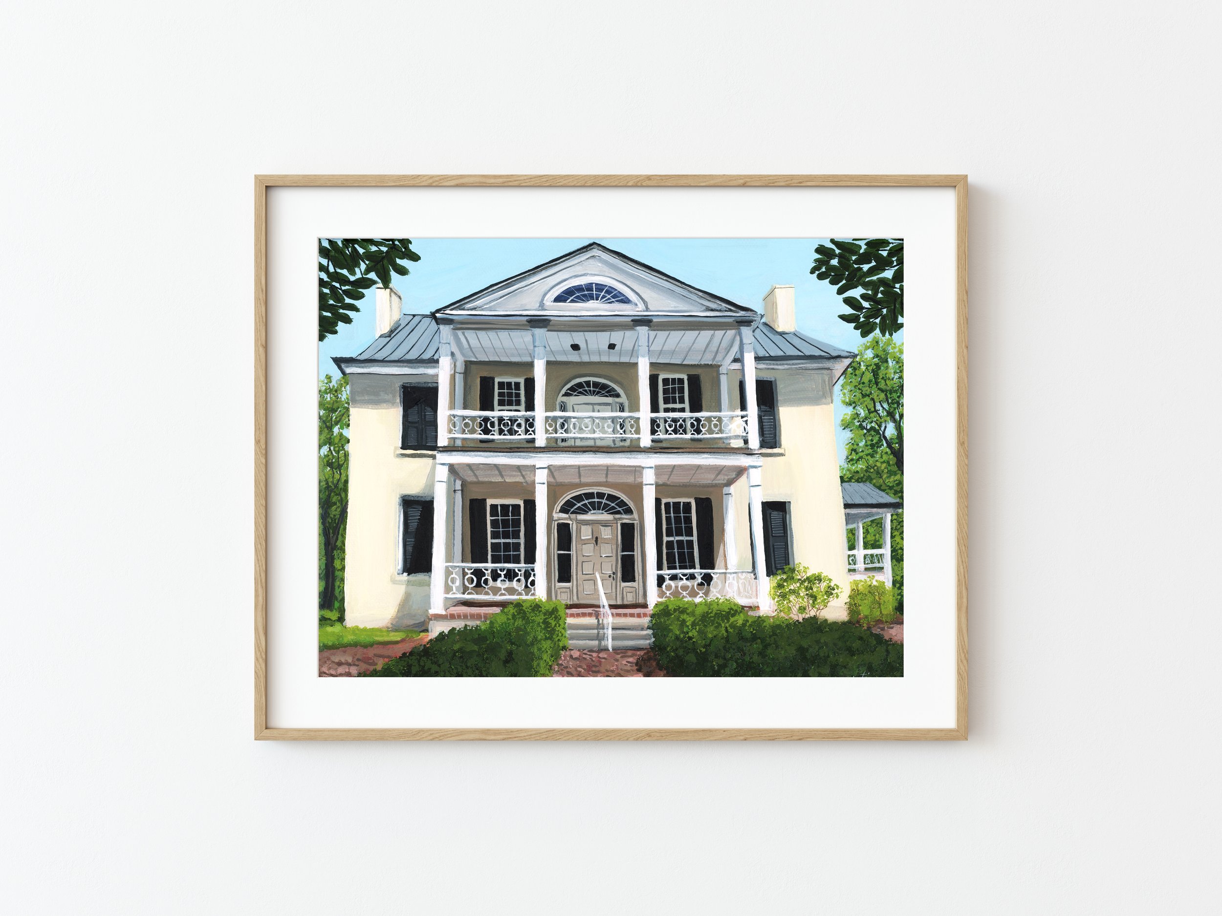 Prints of painting of Rosehill Plantation State Park by Kristin Holzer - fine art print - south carolina state park - framed example