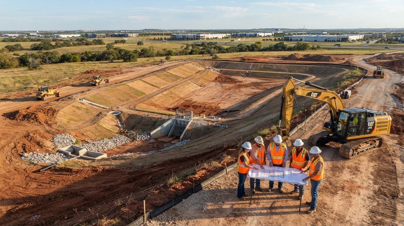 Detention Pond Construction Company in Dallas: Scope, Coordination, and Contractor Selection
