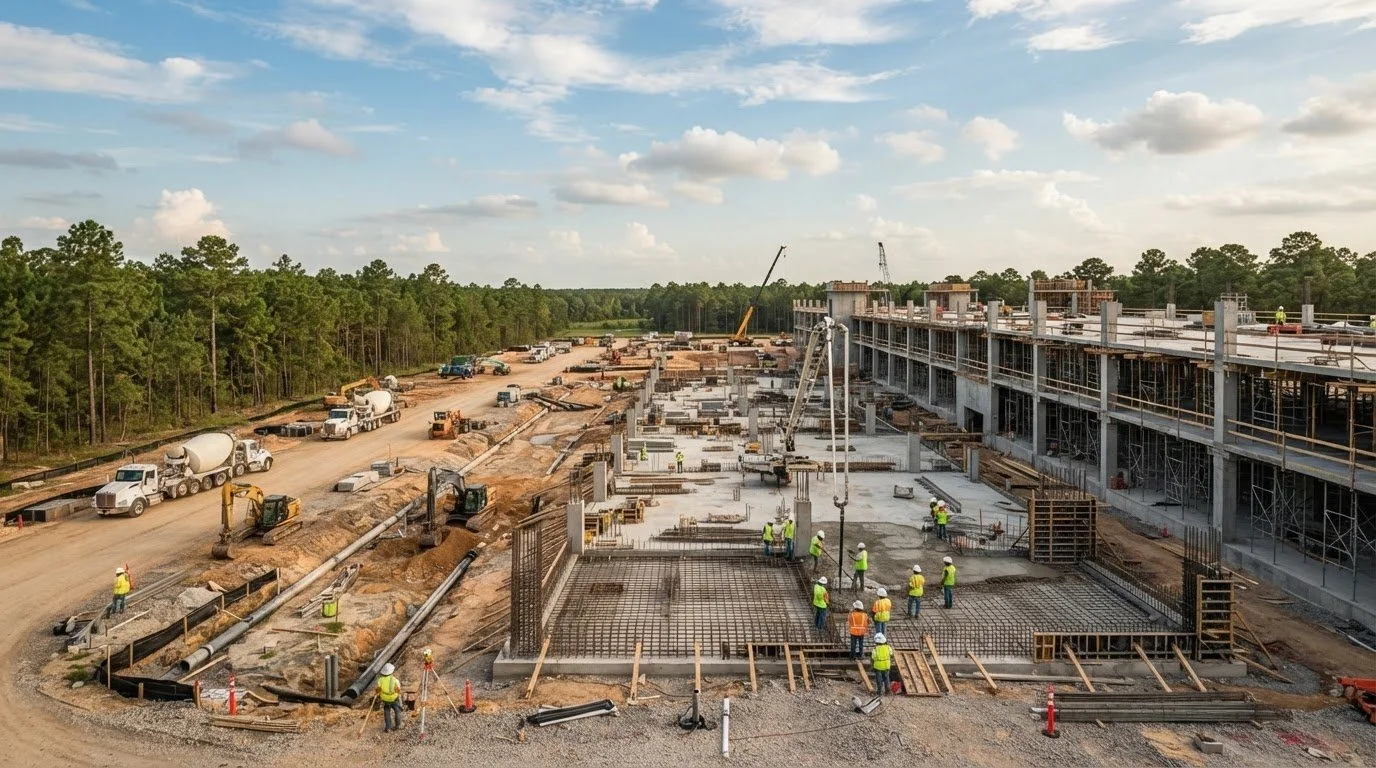 Concrete Construction Company Near Conroe: A Guide to Commercial Standards and Local Projects