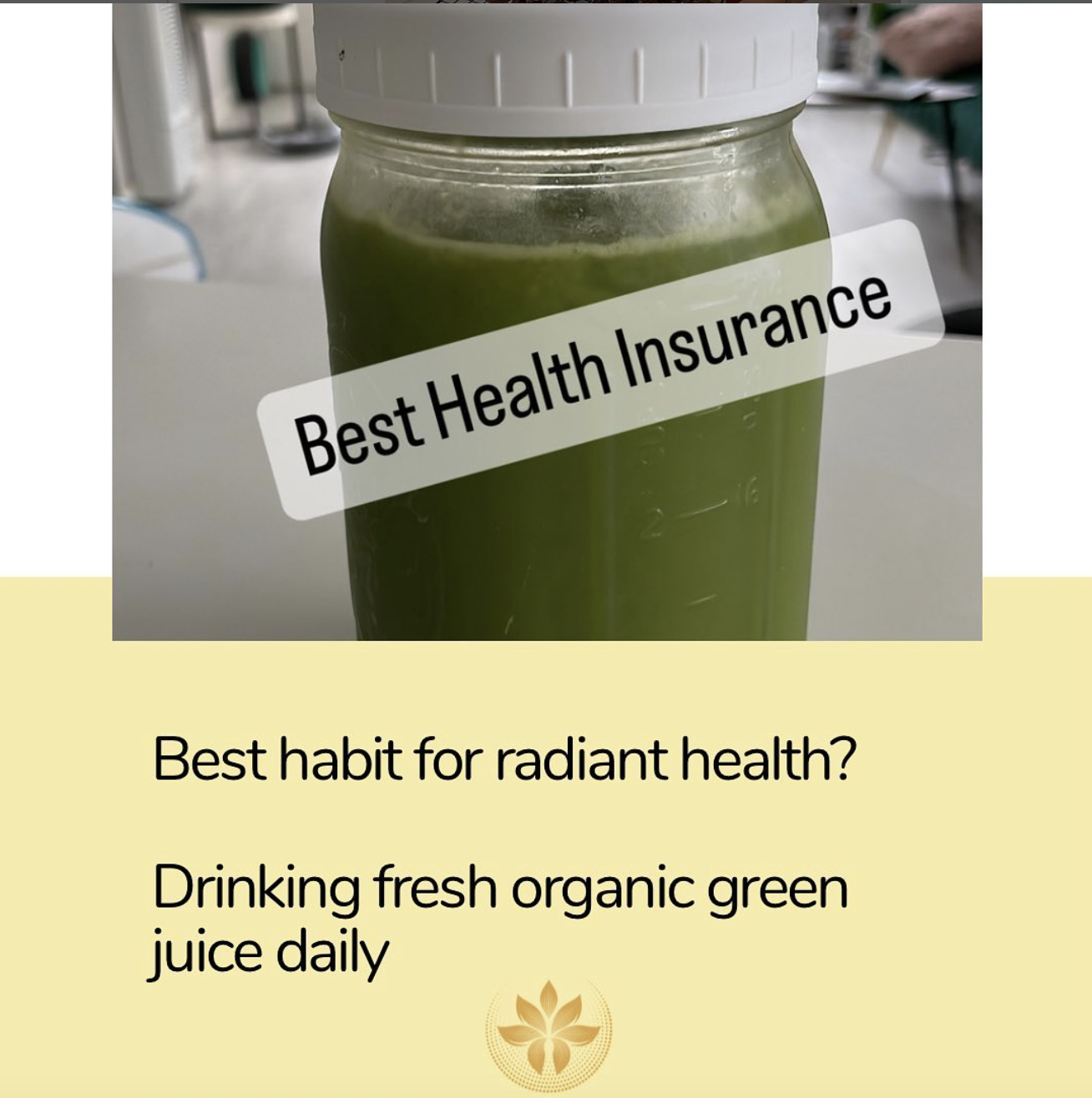 What is my number one habit for radiant health?