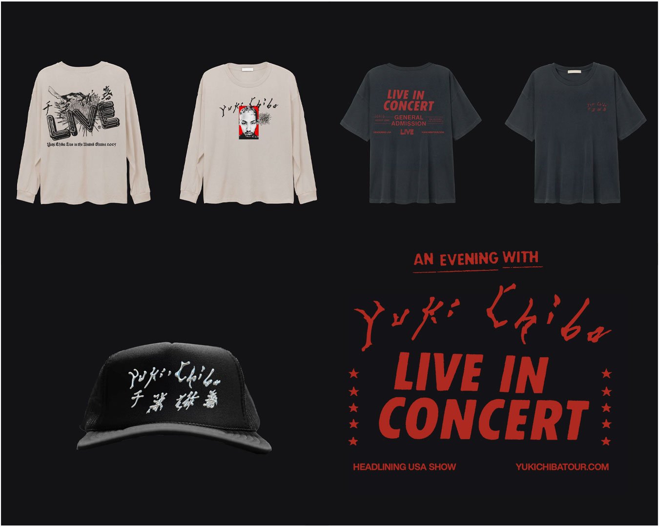 YUKI CHIBA - MERCH DESIGN FOR LOS ANGELES SHOW AT THE ROXY