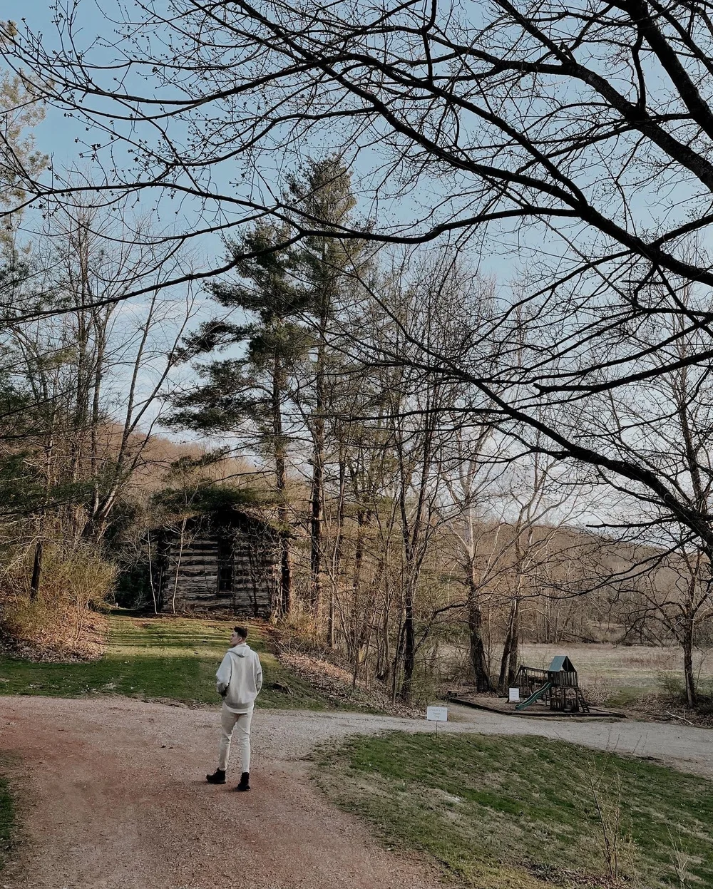 Zach exploring the property