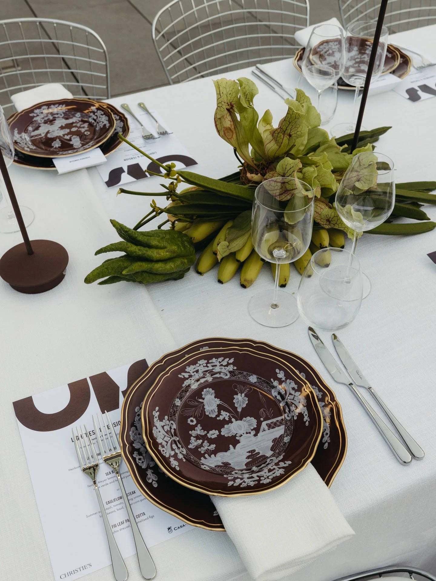 Dinner menu design for @muniakstudio&rsquo;s latest - @ulyssesdesanti Lightness &amp; Tension exhibition celebration. We went big with the logo and balanced with the menu items to capture the contemporary, sculptural spirit of the exhibit.
