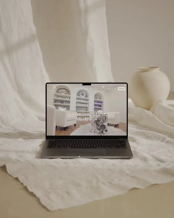Congratulations to the women of @monarchaestheticmedicine on the launch of their new, streamlined website! We pared down unnecessary pages and copy, refreshed the outdated blue palette, and replaced stock imagery with custom brand photography and vid