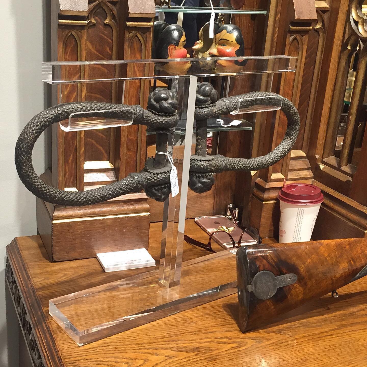 Here is a plinth we made to display some of @michaelgermanantiques.

Acrylic can be manipulated to support and display various items in a more appealing way.