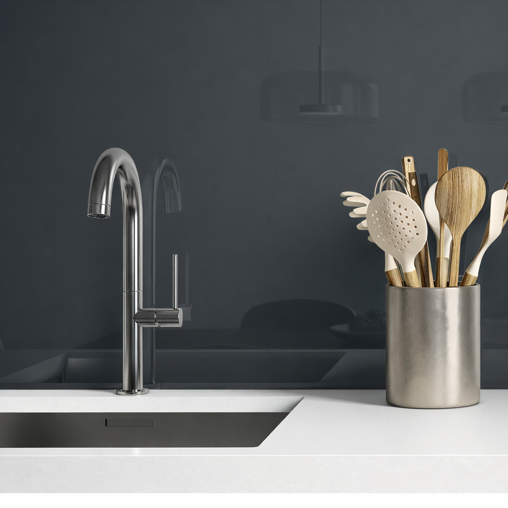 Anthracite Grey Painted Splashback