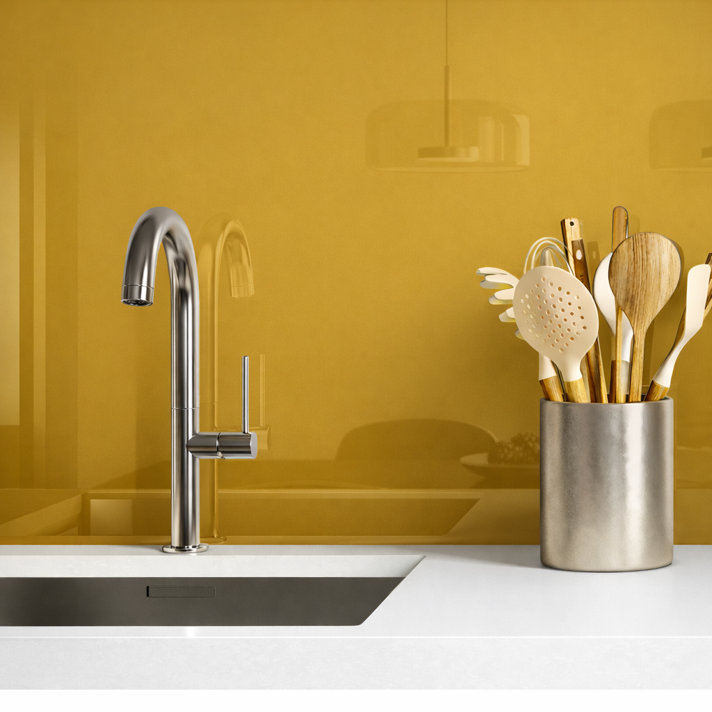 Mustard Painted Splashback