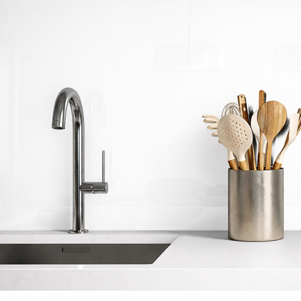 White Painted Splashback