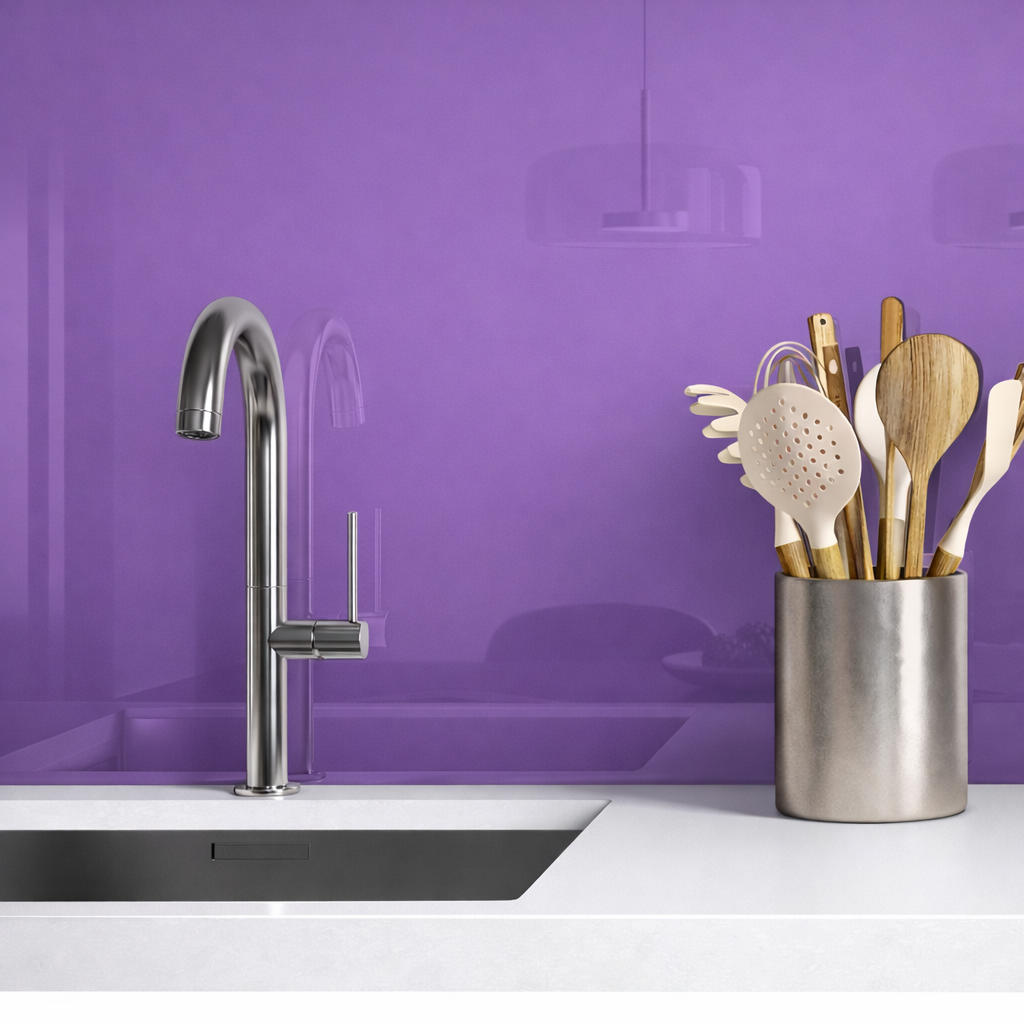 Lilac Painted Splashback