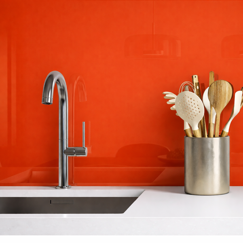 Orange Painted Splashback