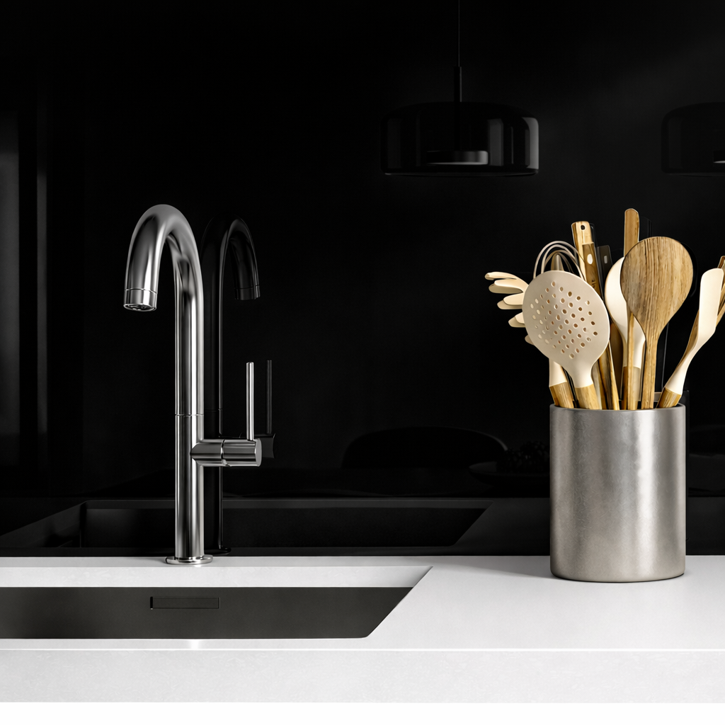 Black Painted Splashback