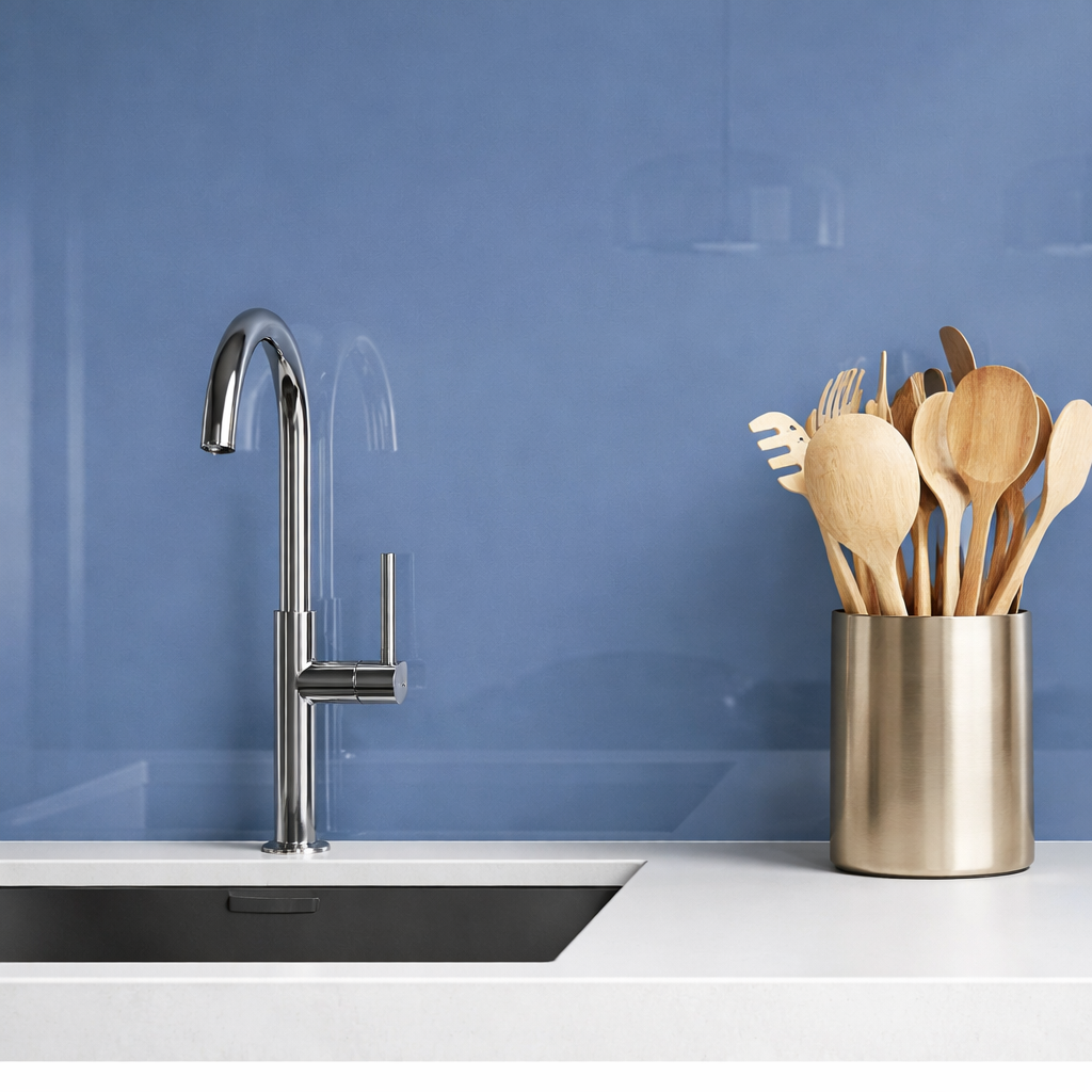 Capri Blue Painted Splashback