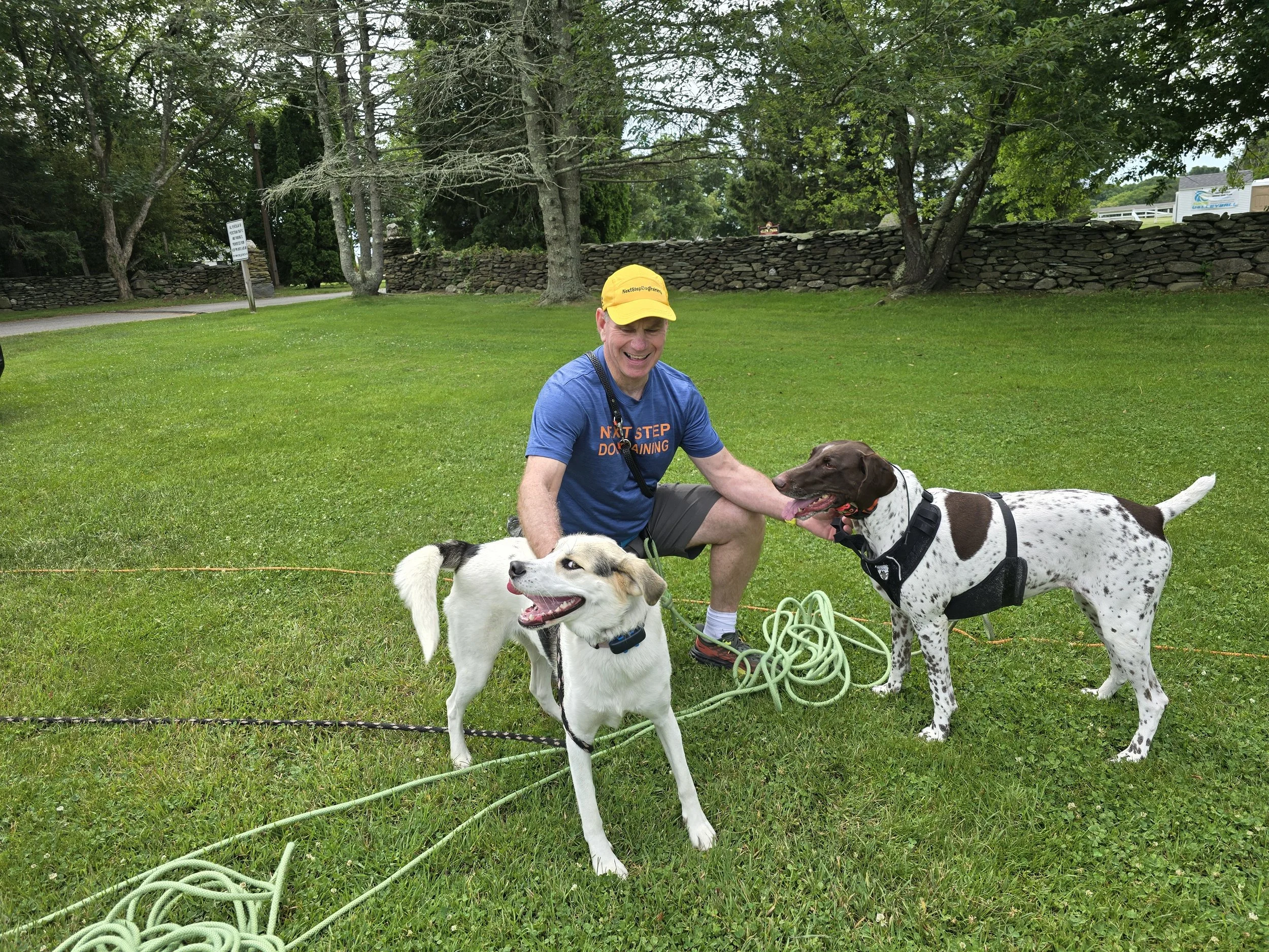 Piper and Emma. Piper completed her off leash training with great success.