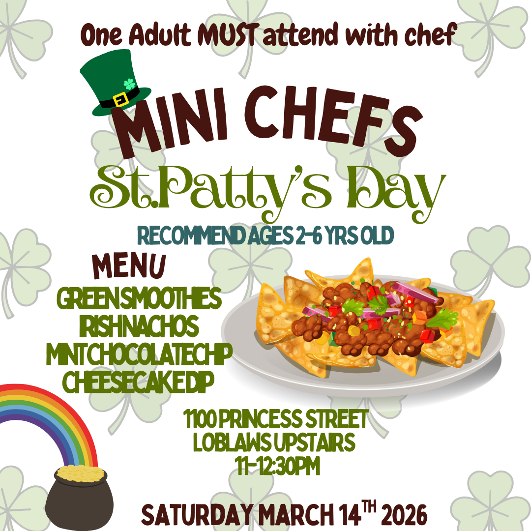 Mini Chef : Saturday March 14th- St. Patty's Day Cooking Class