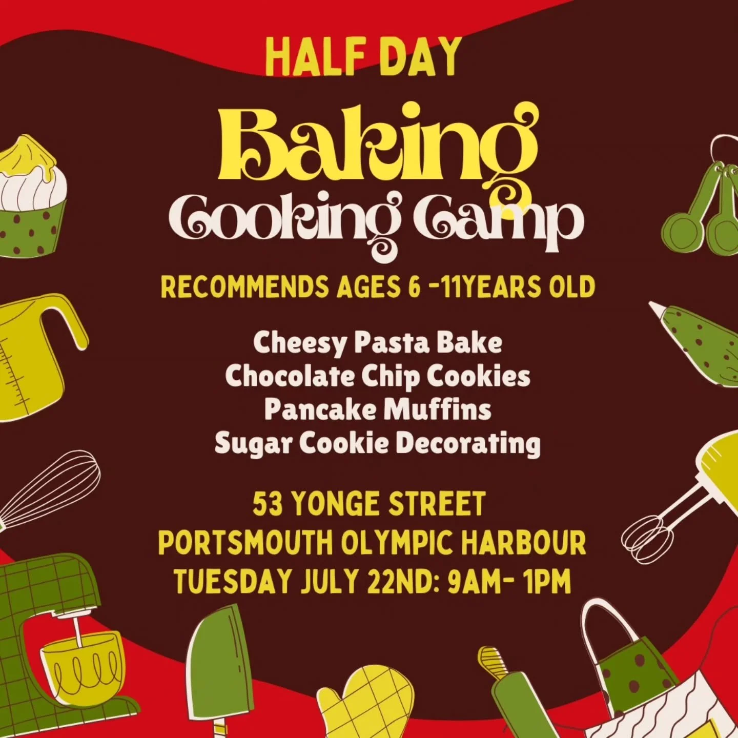 Next Tuesday! Let's bake our hearts out! Play some games and eat some delicious foods! 

Half way sold out - still some spots available! 

Register online at www.cravinkingston.com 

#kidfoodie #kingstondowntown #portsmouthharbour #kidswhocook #kidac