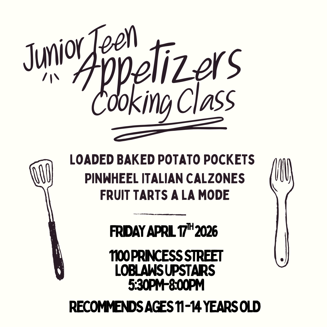 Junior Teen Ticket: Appetizers: Friday April 17th 2026