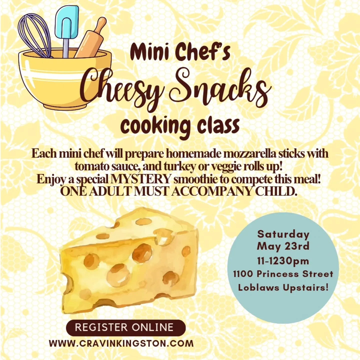 MAY you find these classes SPRING you into action! 

Last chance to sign up for these MAY cooking classes :) 

Psssttt June classes have been posted. 

#cookingclass #kidsactivites
