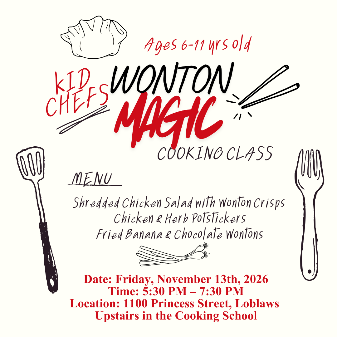 Cooking Class: Kid Chef's: Wonton Magic : Friday November 13th : 5:30pm-7:30pm