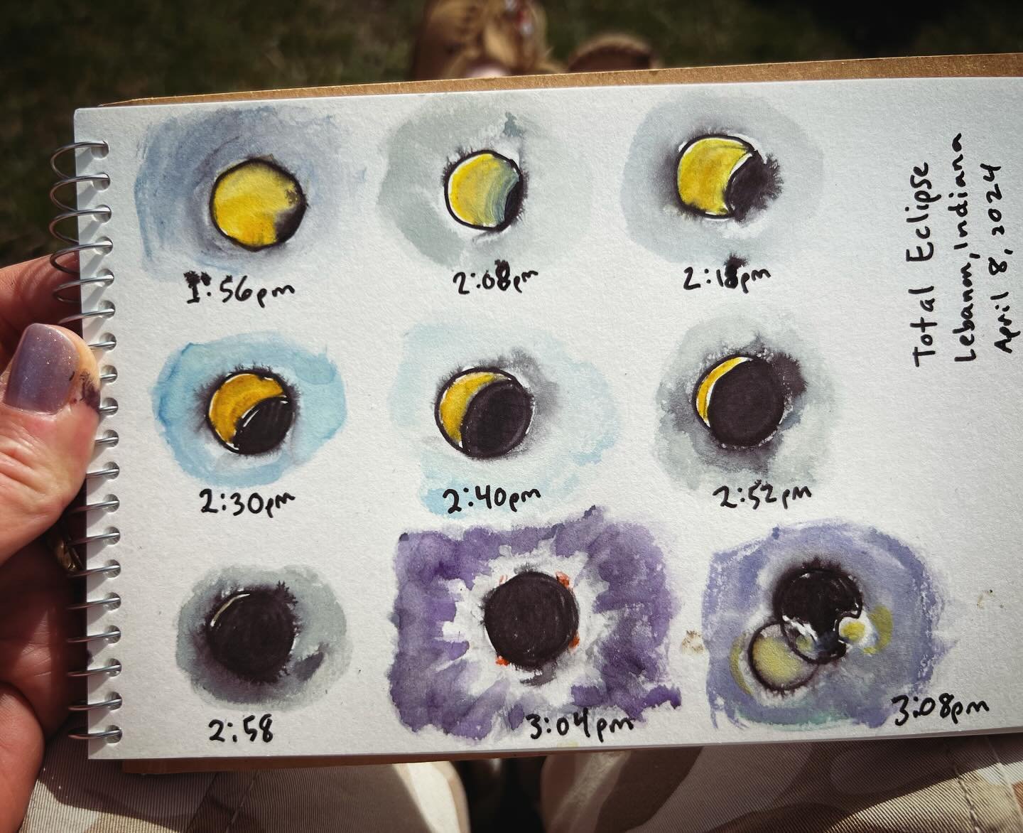 Most people took pictures and videos. I drew the eclipse. It was fun to record the countdown to totality.