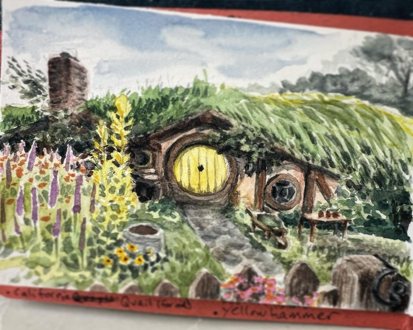 New from the sketchbook: Sam &amp; Rosie&rsquo;s hobbit hole #travelsketchbook #watercolorsketch