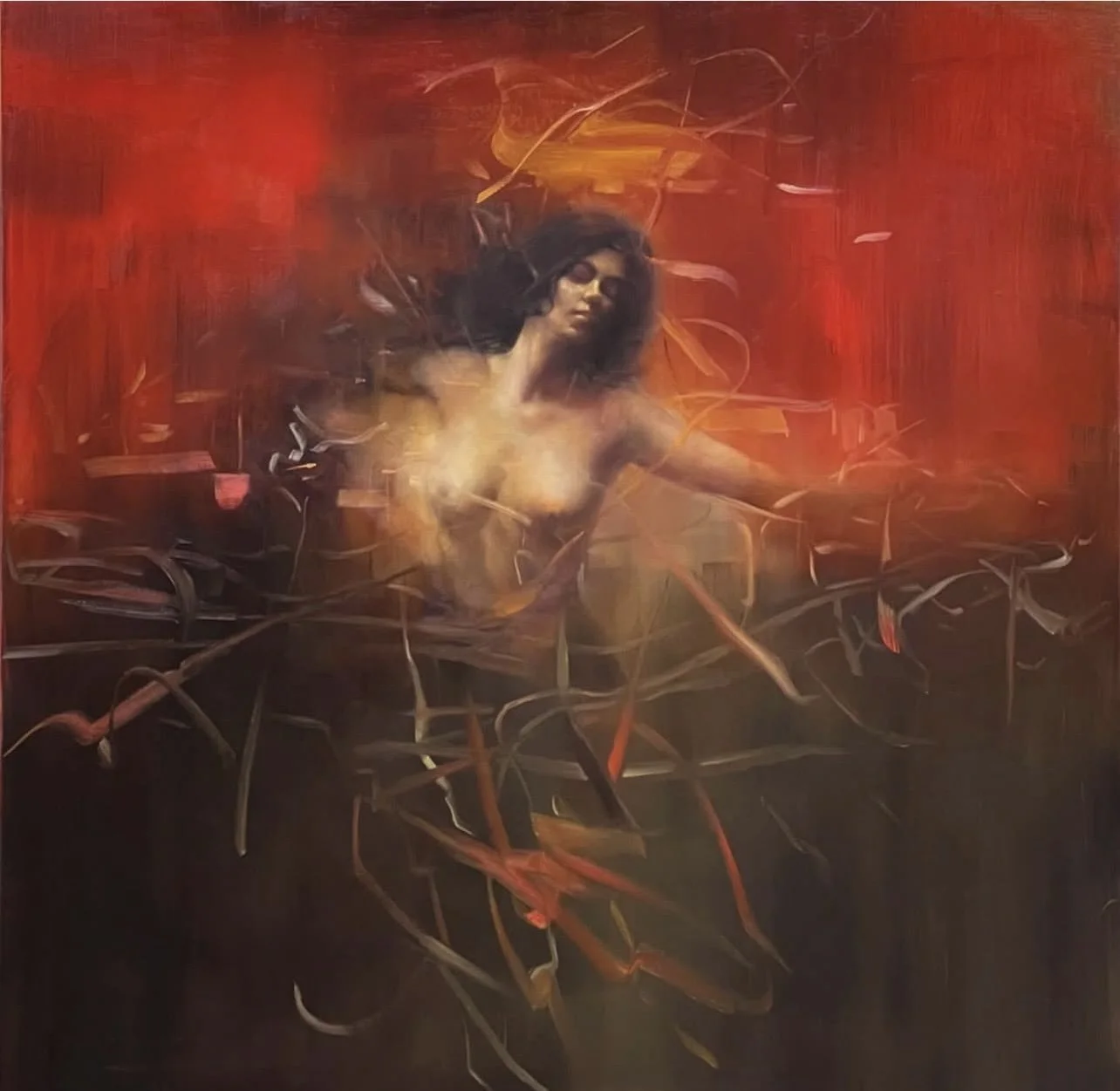 Unfolding- Oil on canvas- 36×36 in