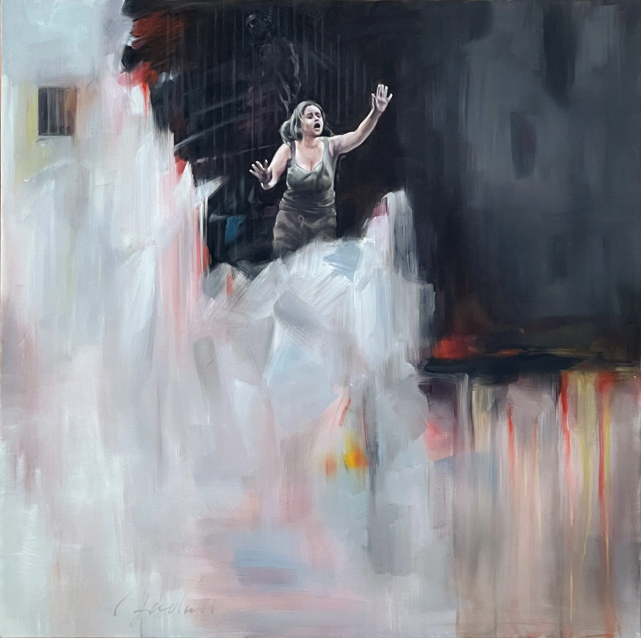 In the Dark- Oil on canvas- 36×36 in