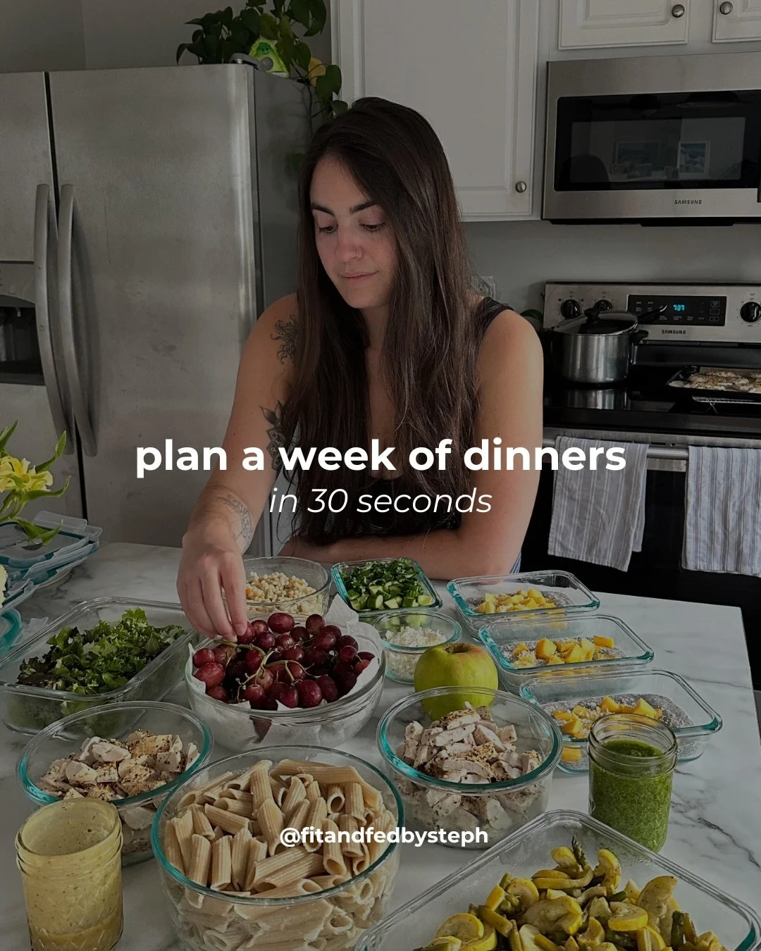 Plan a whole week of healthy dinners in 30 seconds 🍽️✨

Healthy eating doesn&rsquo;t have to mean spending hours planning or even cooking a new meal every single night&hellip; Here&rsquo;s the framework I teach my clients to put together a simple, b