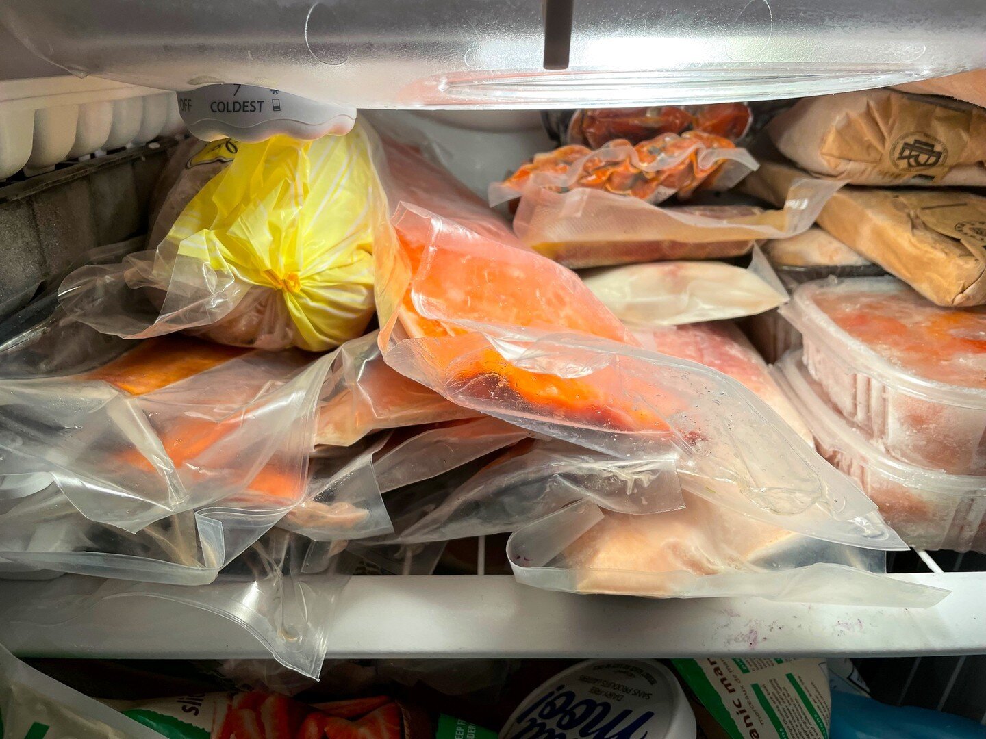 Salmon, tuna, and prawns, oh my! Could a freezer view get any better than this!? This is after a restock of wild BC seafood from local independent harvesters. Photo from Taylor Reidlinger. 
Follow us to learn more about how to keep fishing communitie