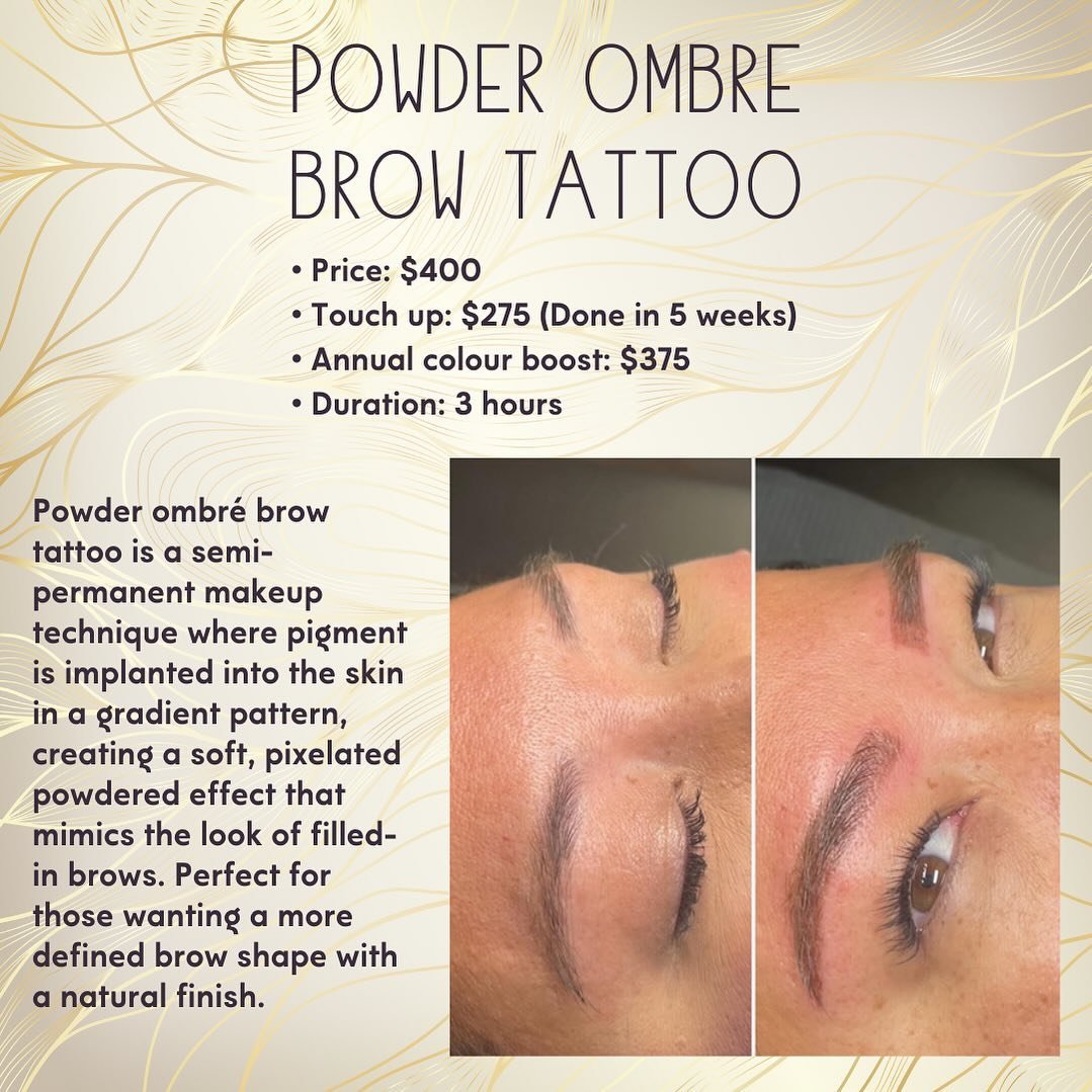 ✨Powder ombr&eacute; brow tattoo is a semi-permanent makeup technique where pigment is implanted into the skin in a gradient pattern, creating a soft, pixelated powdered effect that mimics the look of filled-in brows. Perfect for those wanting a more