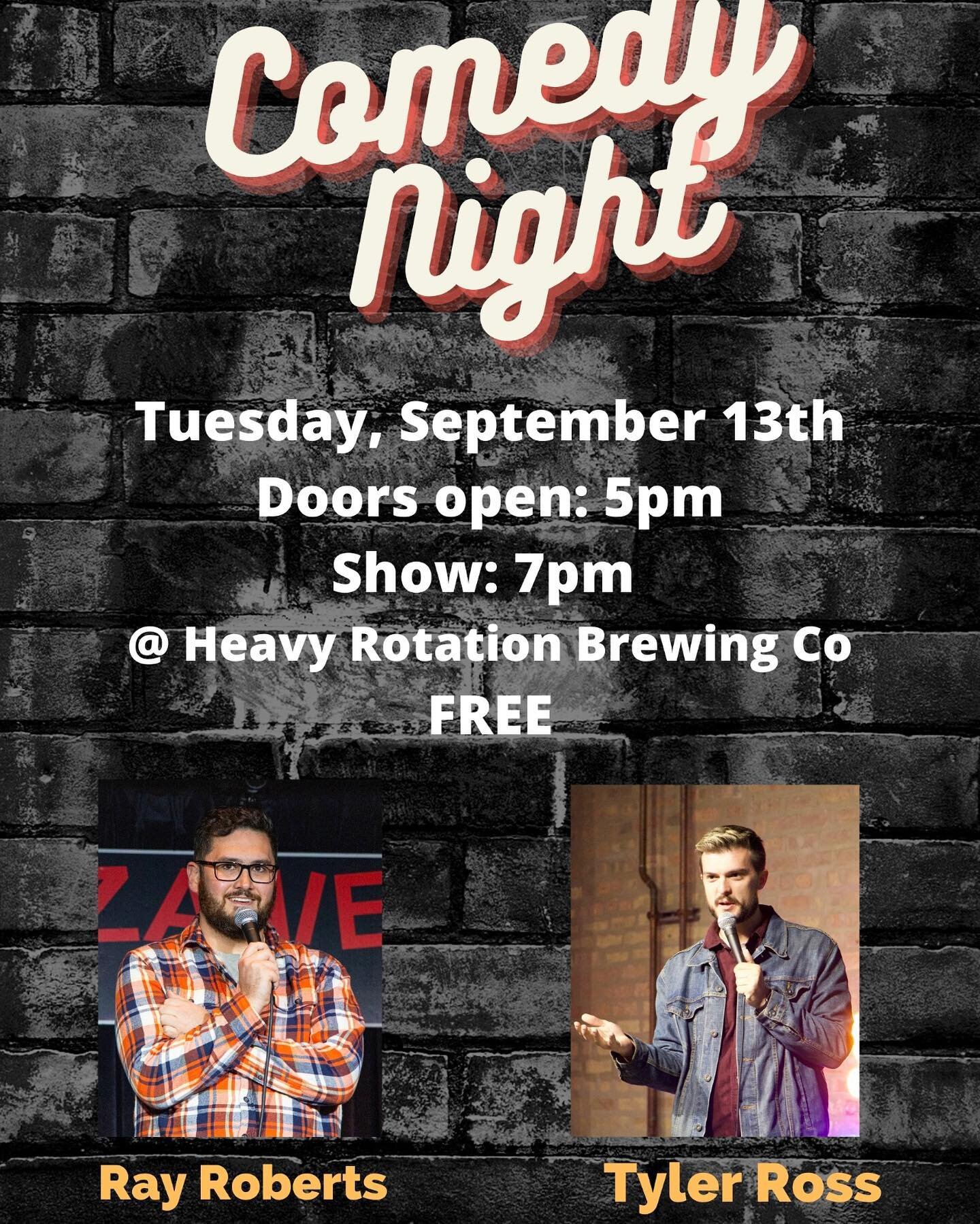 In just one week from today we will be open Tuesday-Sunday.

To kick things off we are hosting a free comedy show with @tylertellsjokess. 

Beer Garden Beers 4pm
Doors For Show 5pm
Show 7pm
*Seating is first come first served*

Let&rsquo;s drink some