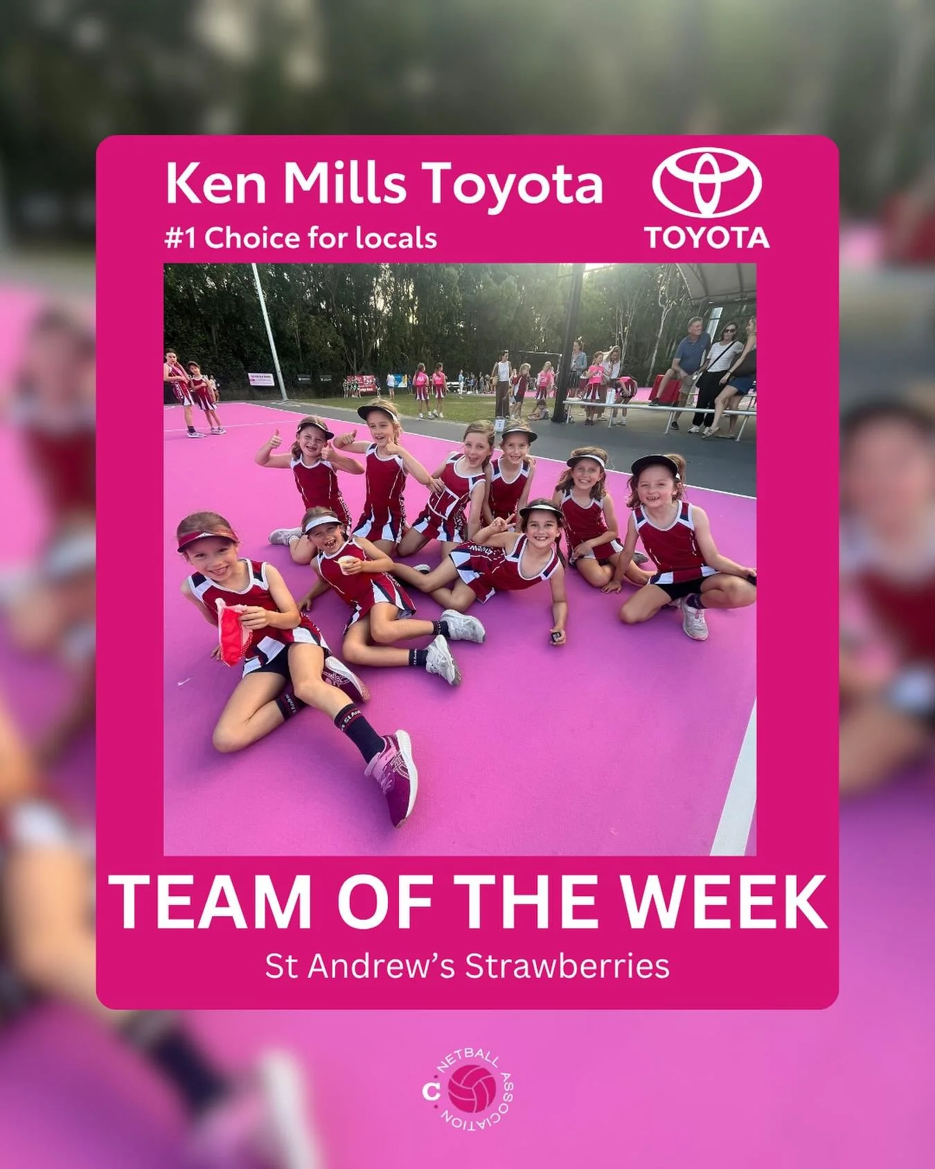 ππ Congratulations to the Ken Mills Toyota team of the week: StAndrews Strawberries π
The team displayed great shadow defence, good distance and gorgeous passing. Keep up the amazing work! @kenmillstoyota_