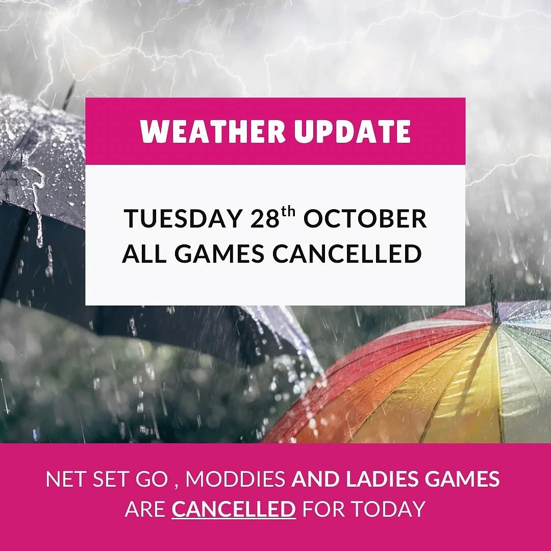 βοΈπ’ Ladies Games CANCELLED for tonight (Tuesday 28 October). See you all next week.