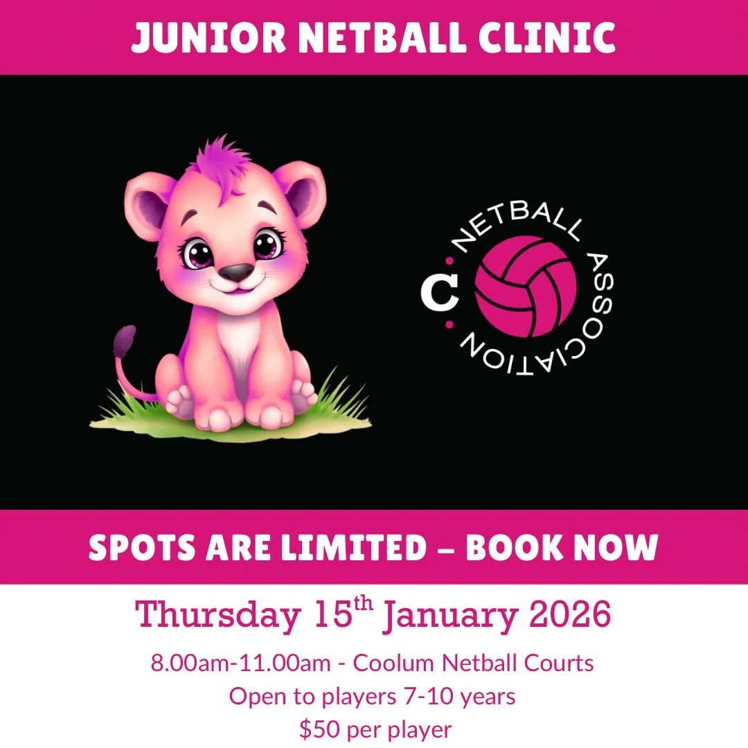 📍 Location: Coolum Netball Courts
📅 Date: Thursday, 15th January 2026
⏰ Time: 8:00 am &ndash; 11:00 am
👧 Ages: 7 &ndash; 10 years
💰 Cost: $50
⭐ Level: Open to all abilities &ndash; from beginners to experienced players

Welcome to Our first Junio