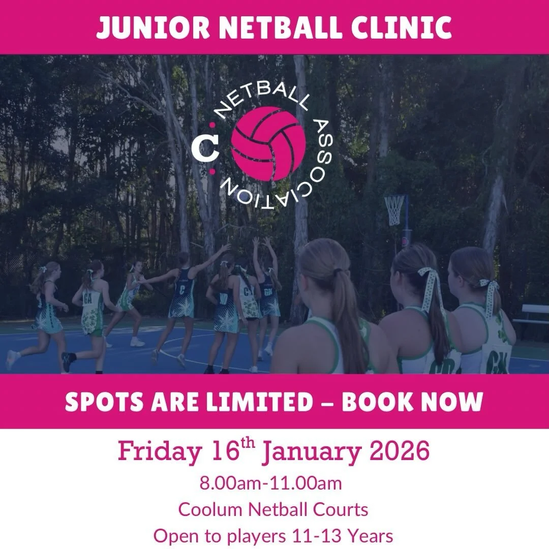 This one is for the 11-13 Junior Players looking for a strong start to the 2026 Netball Season! 📍 Location: Coolum Netball Courts
📅 Date: Friday 16th January 2026
⏰ Time: 8:00 am &ndash; 11:00 am
👧 Ages: 11-13 years
💰 Cost: $50
⭐ Level: Open to a