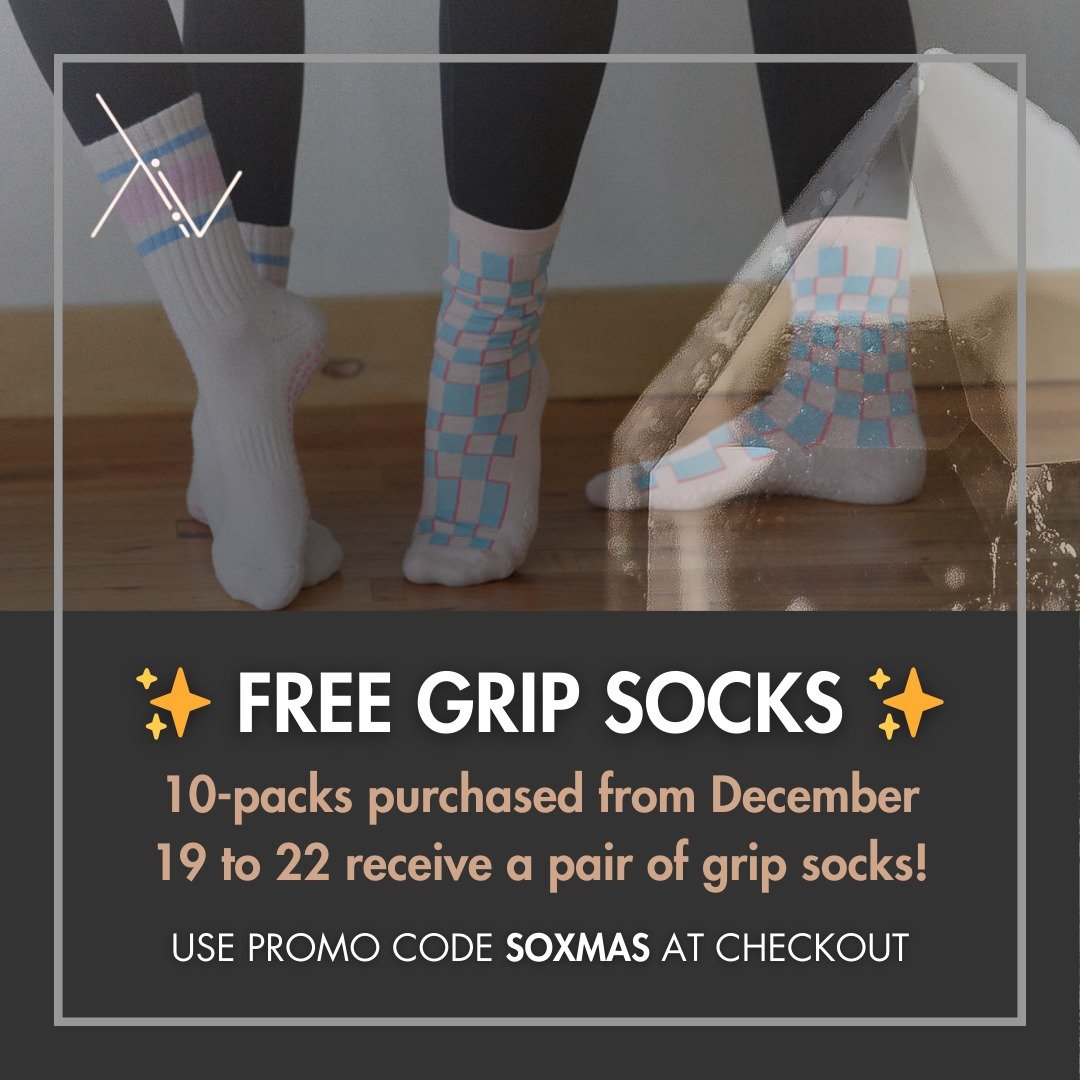 🎁 Holiday Special: Free Grip Socks! 🎁
Now through Monday, 12/22

Happy Holidays from all of us at @corefocusmovement ✨

From Friday 12/19&ndash;Monday 12/22, when you treat yourself (or someone you love) to a 10-pack of classes, you&rsquo;ll get a 