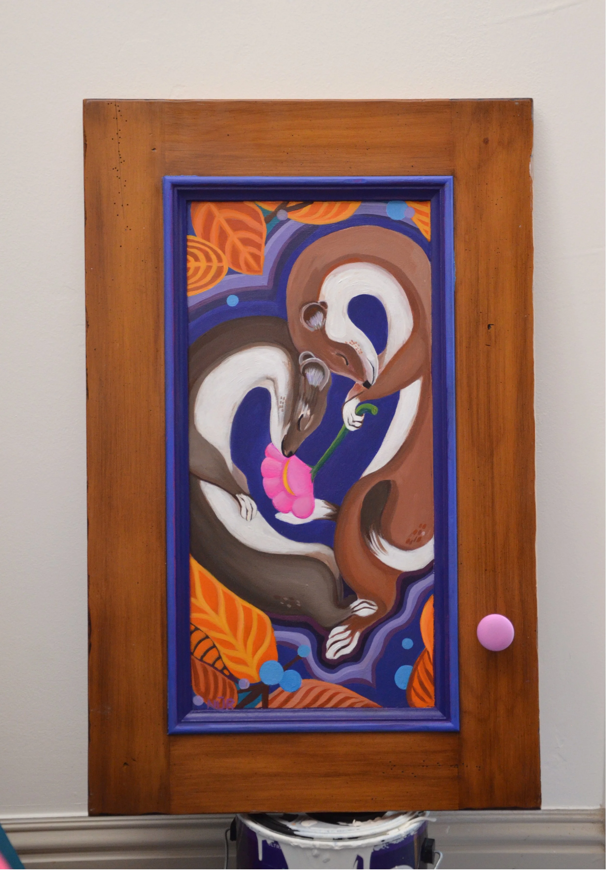 Acrylic on Repurposed Cabinet
